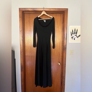 Stevie Nicks vibes 70s poly blend maxi with velvet panels